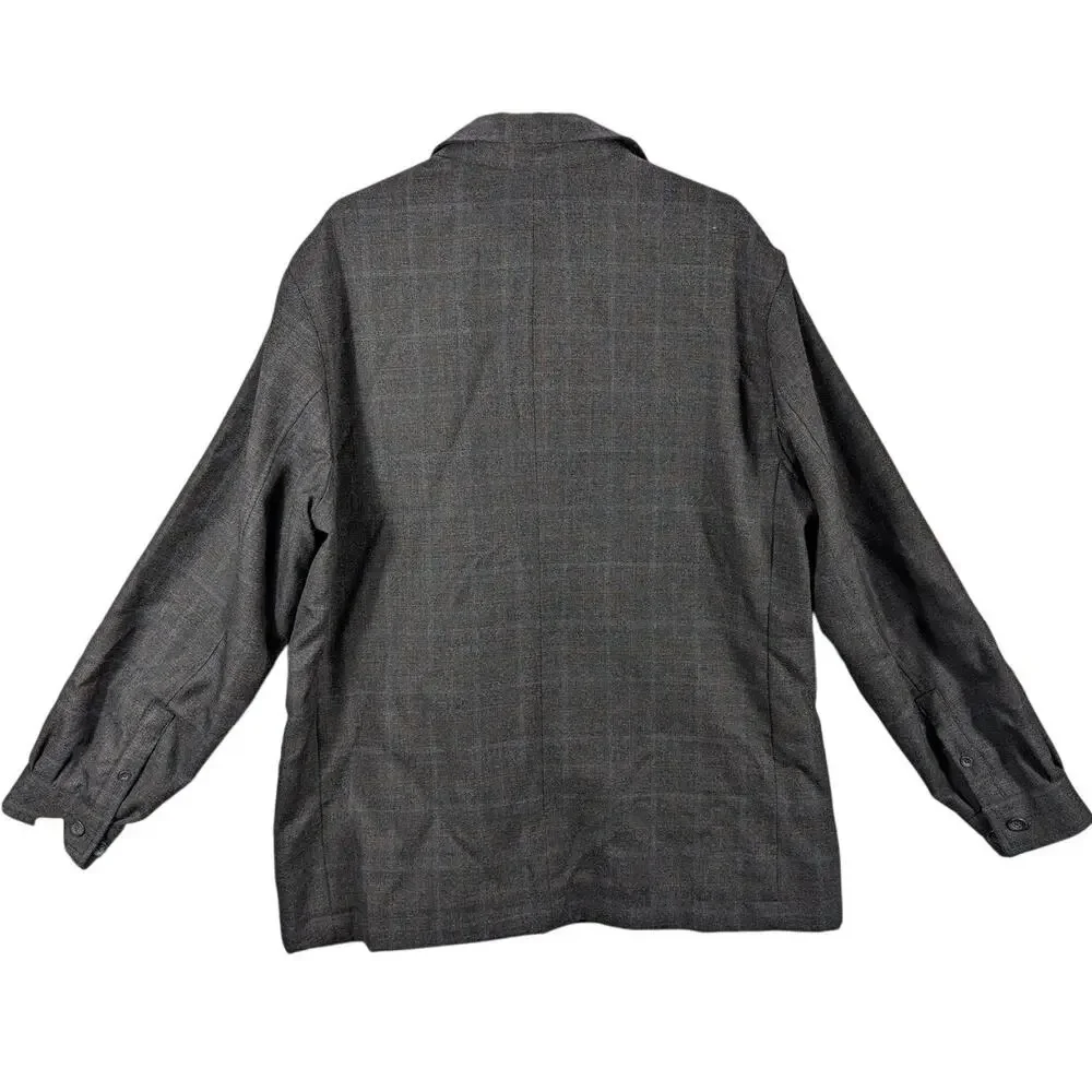 Tasso Elba Jacket Mens XL Wool Blend Paisley Lined Button Up Dress Coat Preppy